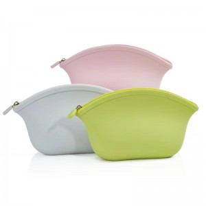 Пазаруване за пътуване с цип преносим бонбон цвят дами силиконова козметична чанта чанта